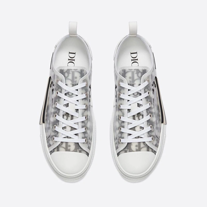 Popular 6884 Dior B23 Sneakers Unisex Oblique Motif Canvas Black - Image 3