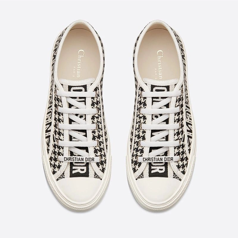 TopPick 4459 Walk'N'Dior Sneakers Women 30 Montaigne Houndstooth Motif Canvas Black - Image 3