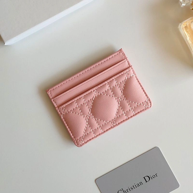 UrbanStyle 8403 Dior Card Holder Cannage Calfskin Light Pink - Image 3