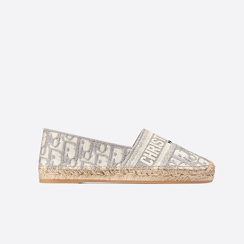 Christian Dior Granville Espadrilles Women Oblique Motif Canvas Grey - Image 4