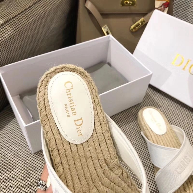 Christian Dior Granville Slides Women Cotton White - Image 4