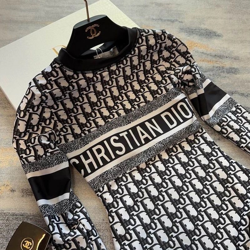 Christian Dior Bodysuit Women Oblique Motif Lycra Black - Image 3