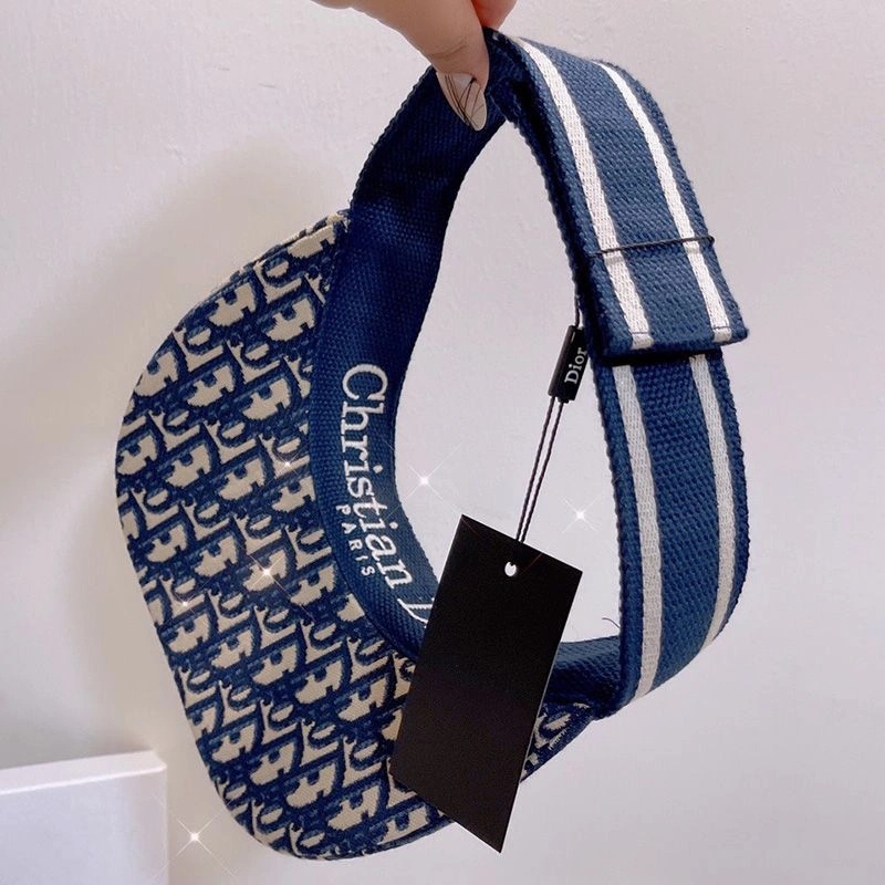 Christian Dior Visor D-Oblique Motif Cotton Navy Blue - Image 4