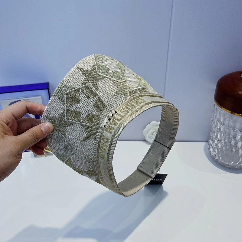 Christian Dior Visor Etoile Motif Cotton Gold - Image 3