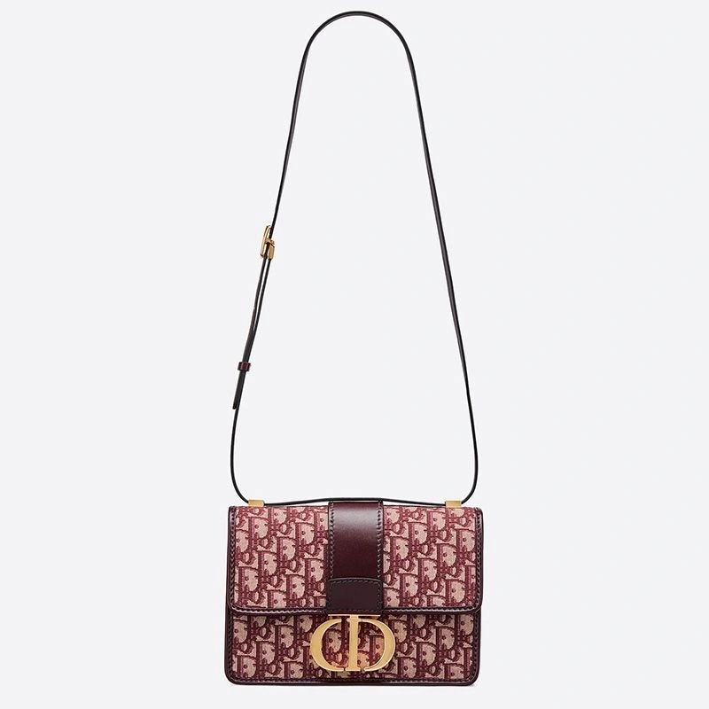 Dior 30 Montaigne Bag Oblique Motif Canvas Burgundy - Image 5