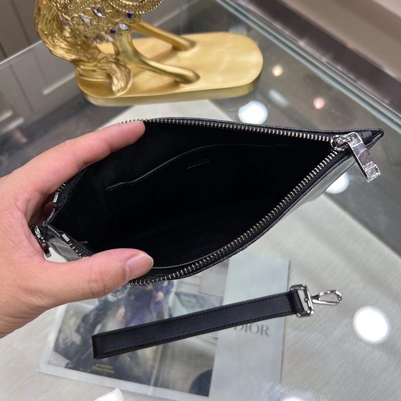 Dior A5 Pouch CD Diamond Canvas Black - Image 4