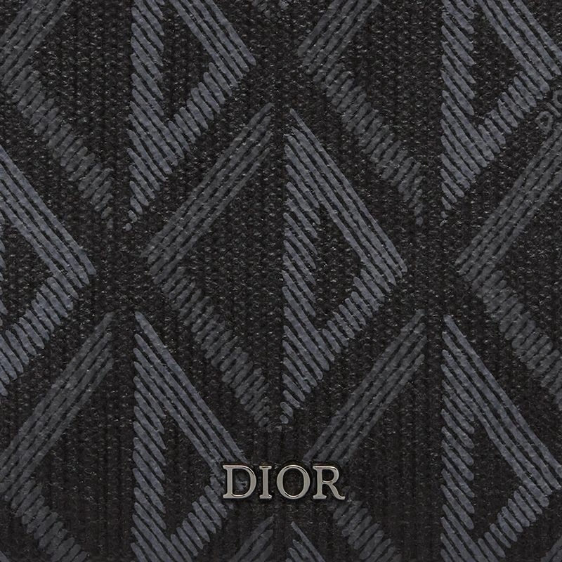 Dior Bi-Fold Wallet CD Diamond Motif Canvas Black - Image 3