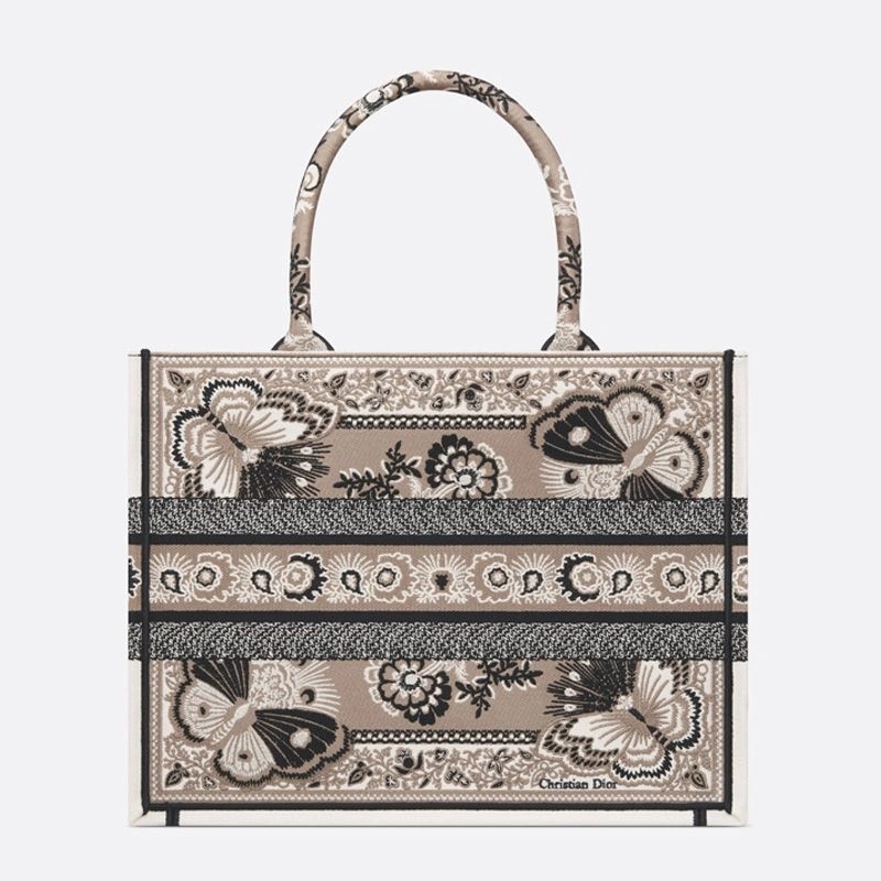 Dior Book Tote Butterfly Bandana Motif Canvas Beige - Image 3