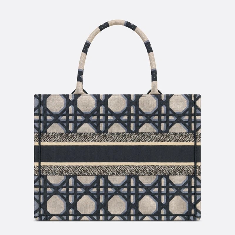 Dior Book Tote Macrocannage Motif Canvas Blue - Image 3