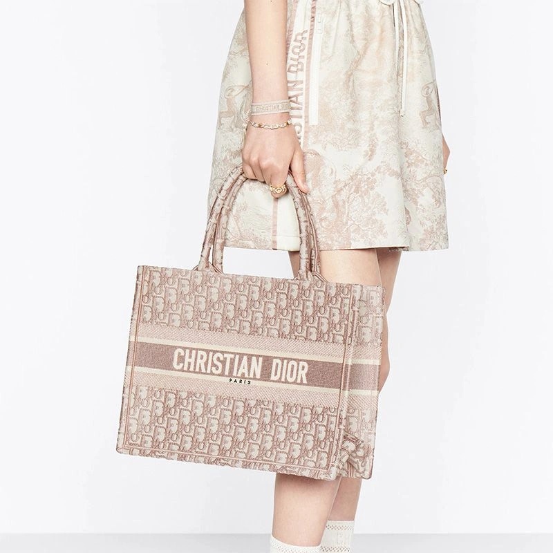 Dior Book Tote Oblique Motif Canvas Pink - Image 5