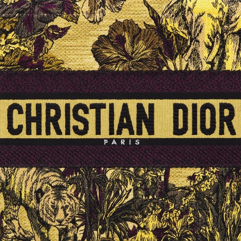 Dior Book Tote Toile De Jouy Voyage Motif Canvas Yellow - Image 5