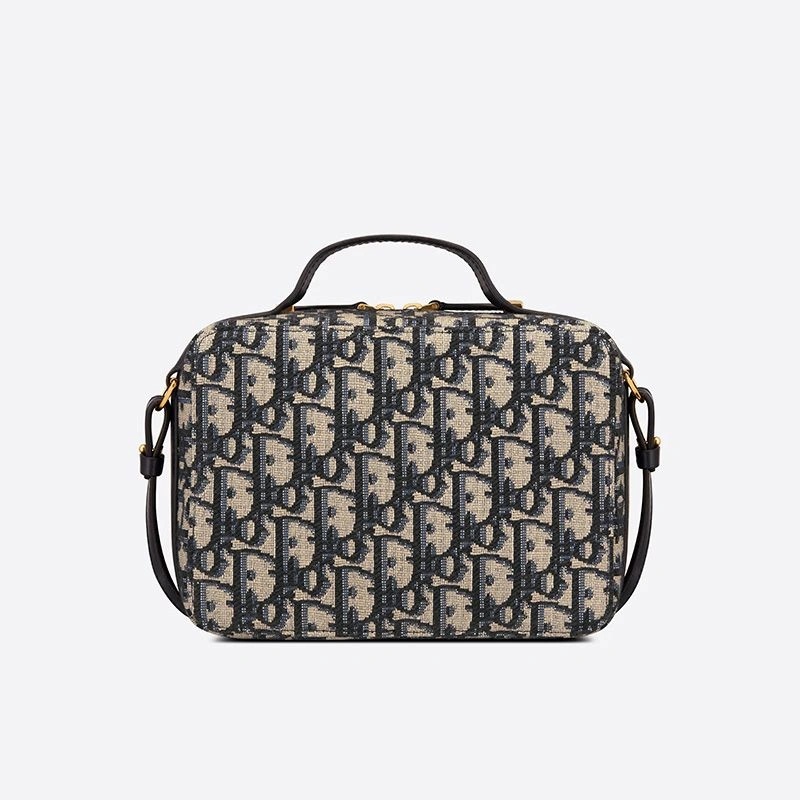 Dior Caro Box Bag Oblique Motif Canvas Blue - Image 3