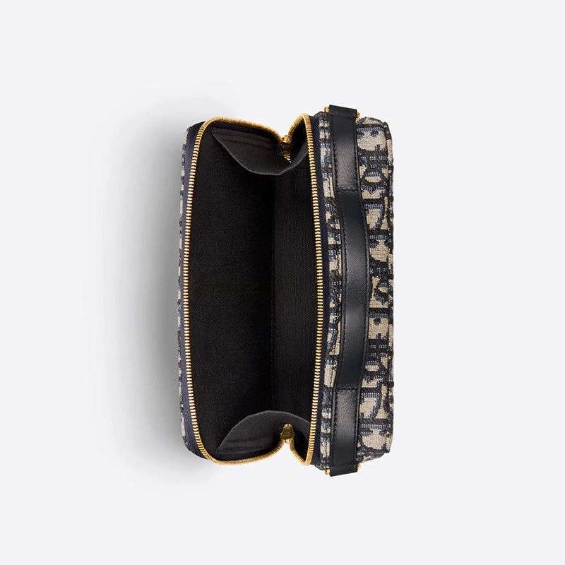 Dior Caro Box Bag Oblique Motif Canvas Blue - Image 4