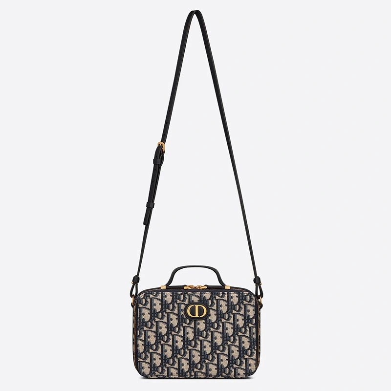 Dior Caro Box Bag Oblique Motif Canvas Blue - Image 5