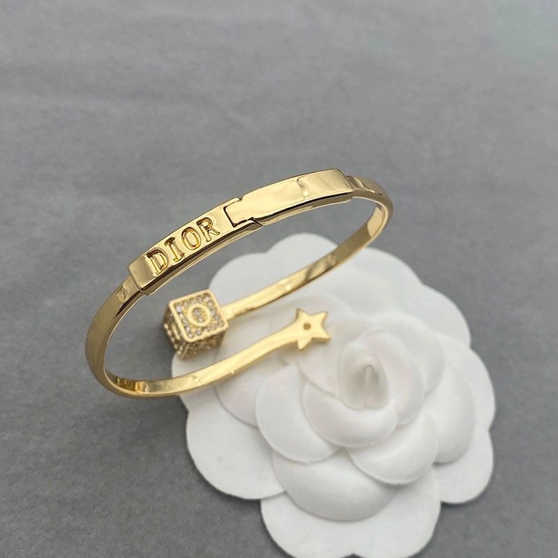 Diorevolution Cuff Bracelet with White Crystals Gold - Image 3