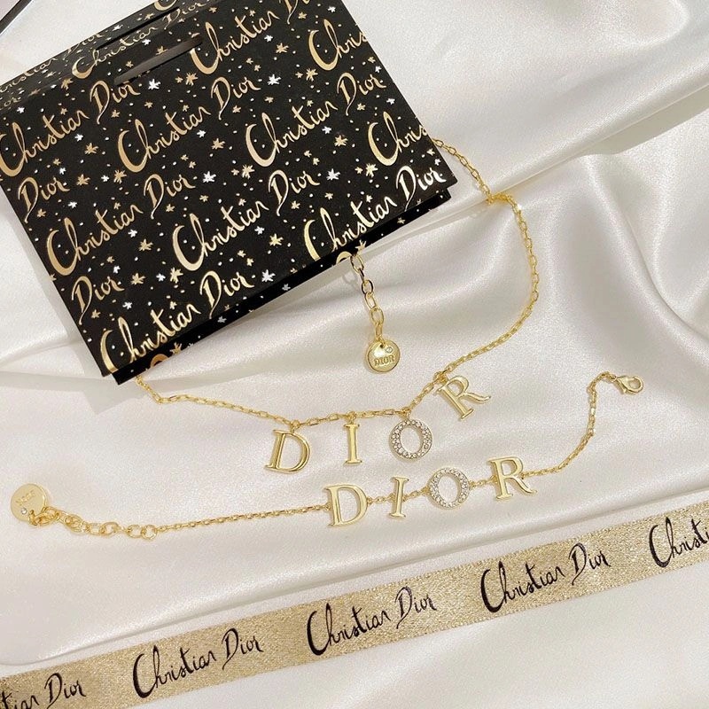 Diorevolution Necklace Metal And White Crystals Gold - Image 3