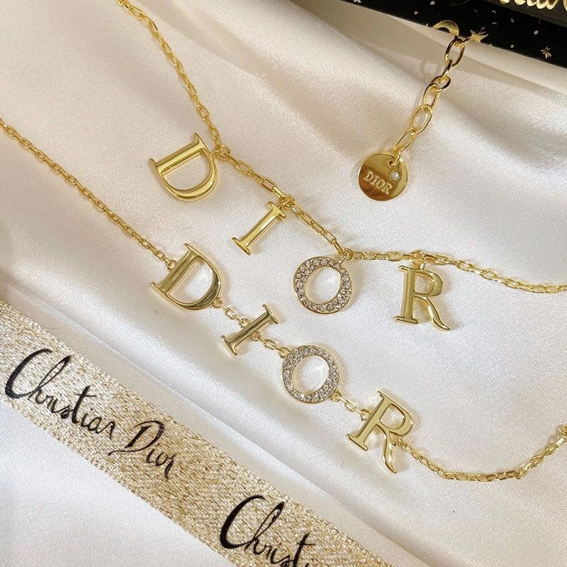 Diorevolution Necklace Metal And White Crystals Gold - Image 4