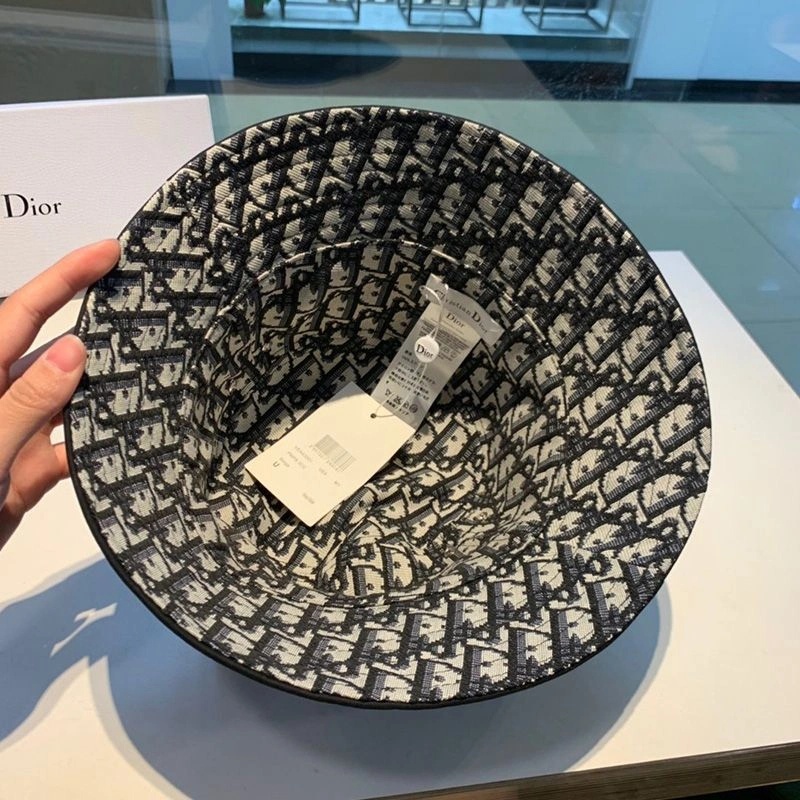 Dior Reversible Bucket Hat Teddy Oblique Motif Cotton Black - Image 4