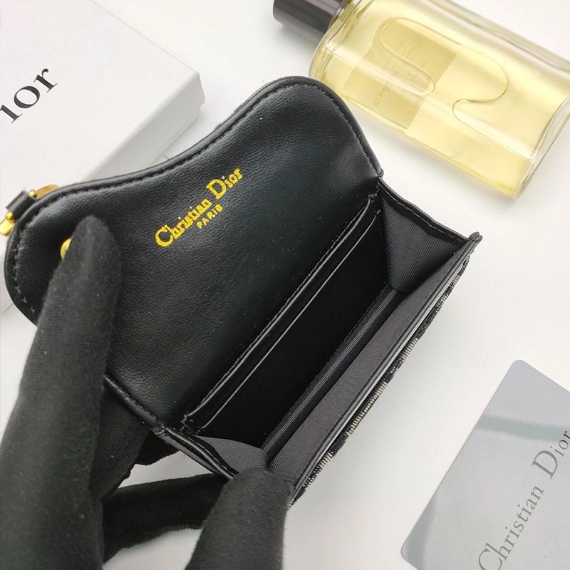 Dior Saddle Flap Card Holder Oblique Motif Canvas Blue - Image 5