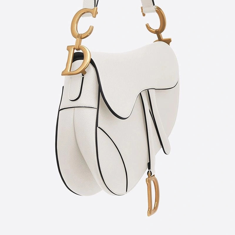 Dior Saddle Bag Grained Calfskin White - Image 4