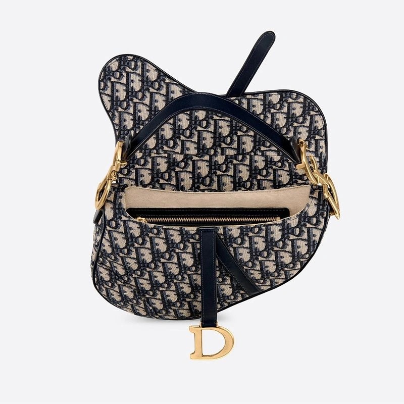 Dior Saddle Bag Oblique Motif Canvas Blue - Image 4