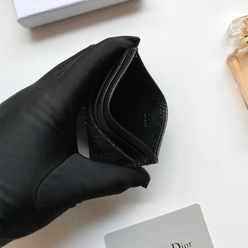 Dior Saddle Contour Card Holder Grained Calfskin Black - Image 3