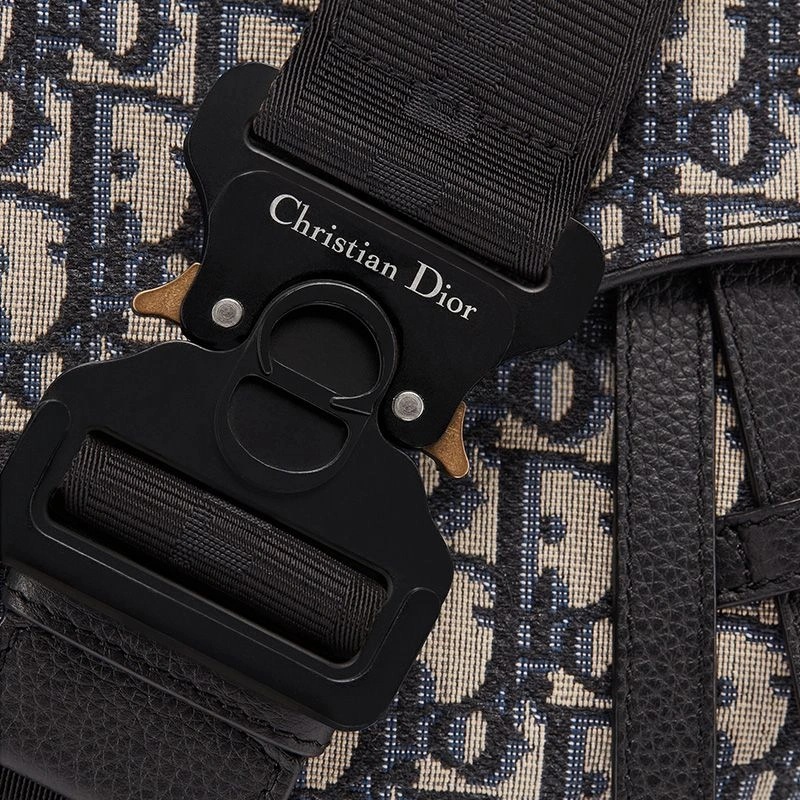 Dior Saddle Crossbody Oblique Motif Canvas Blue - Image 4