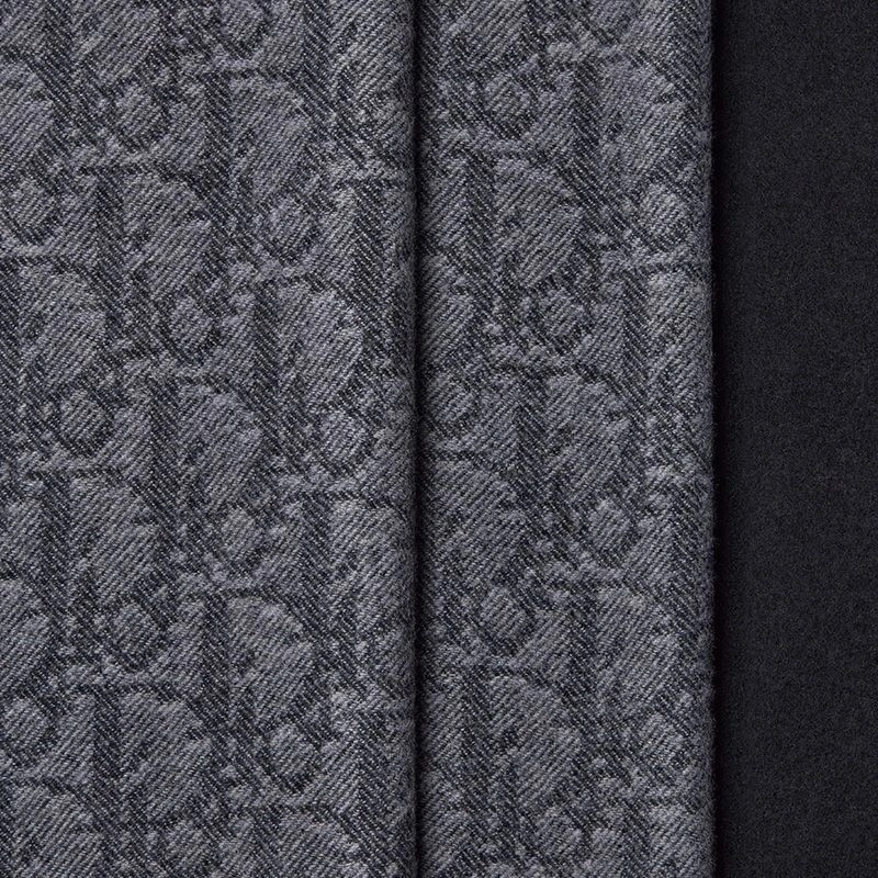 Dior Scarf Oblique Motif Cashmere and Wool Grey Black - Image 4