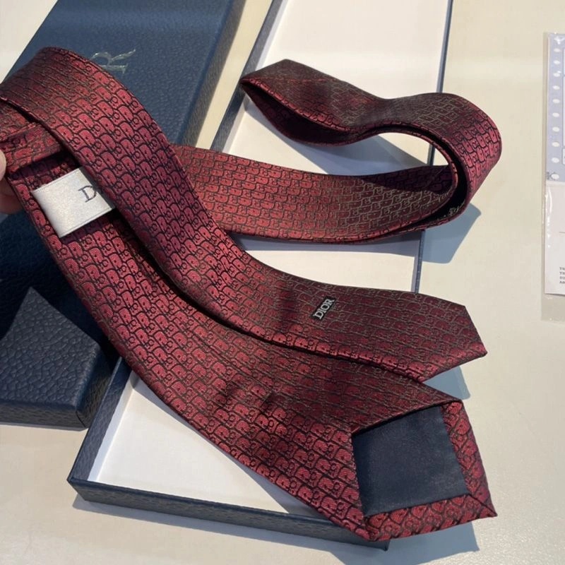 Dior Tie Oblique Motif Silk Red - Image 3