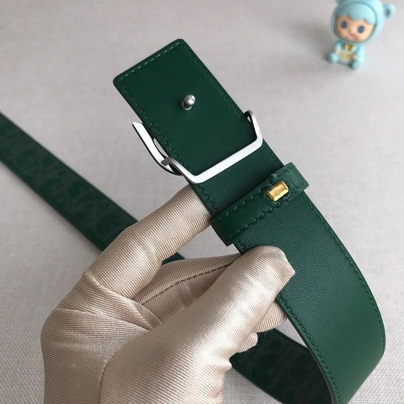 Dior World Tour Reversible Belt Oblique Calfskin Green - Image 4