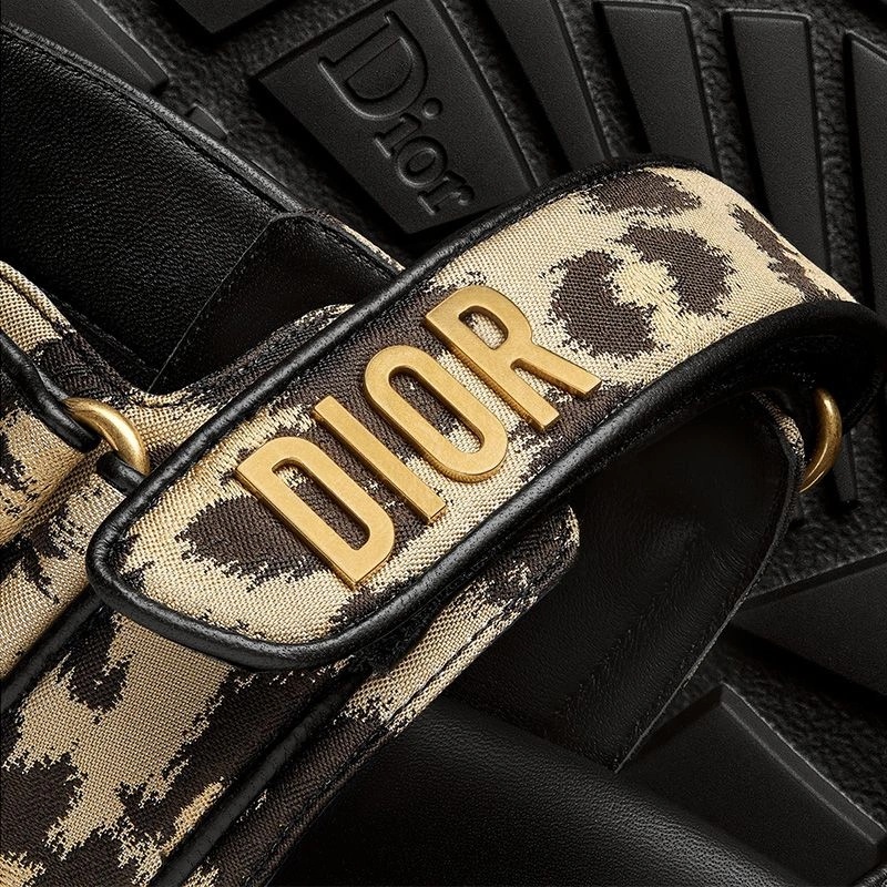 DiorAct Sandals Women Mizza Motif Technical Fabric Beige - Image 4