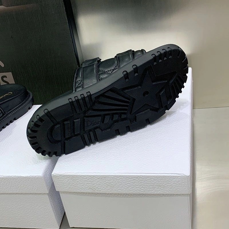 Diorevolution Slides Women Quilted Cannage Calfskin Black - Image 5