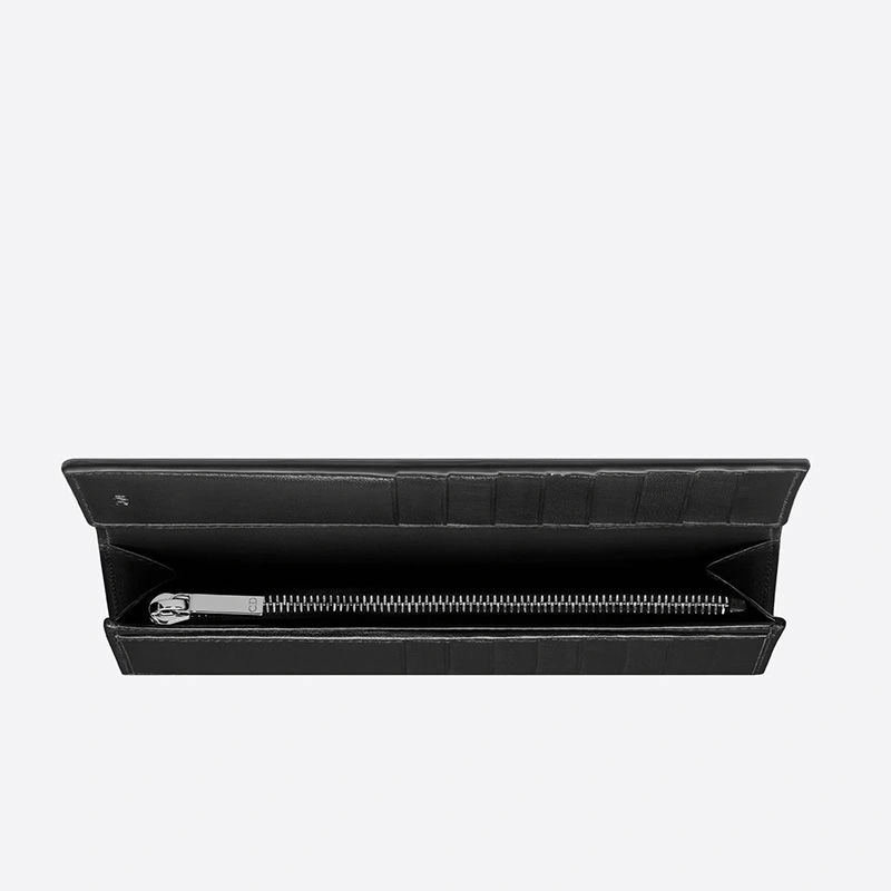 Large Dior Vertical Wallet CD Diamond Motif Canvas Black - Image 3