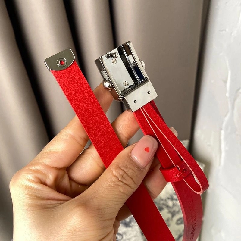 Diorpolytechnique Belt Smooth Calfskin Red Silver - Image 3