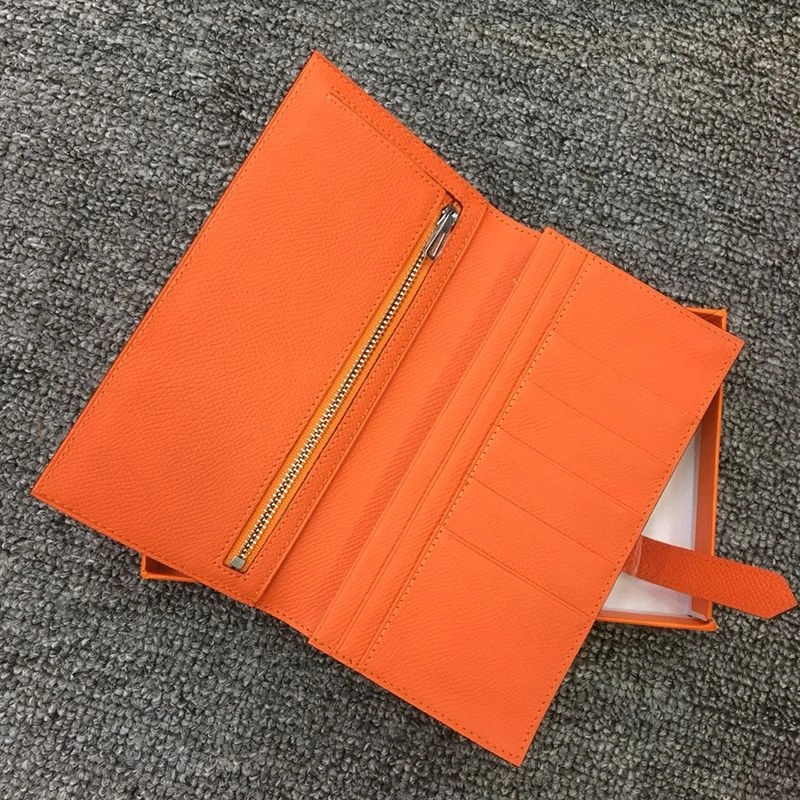 Hermes Bearn Wallet Epsom Leather Palladium Hardware In Orange - Image 3