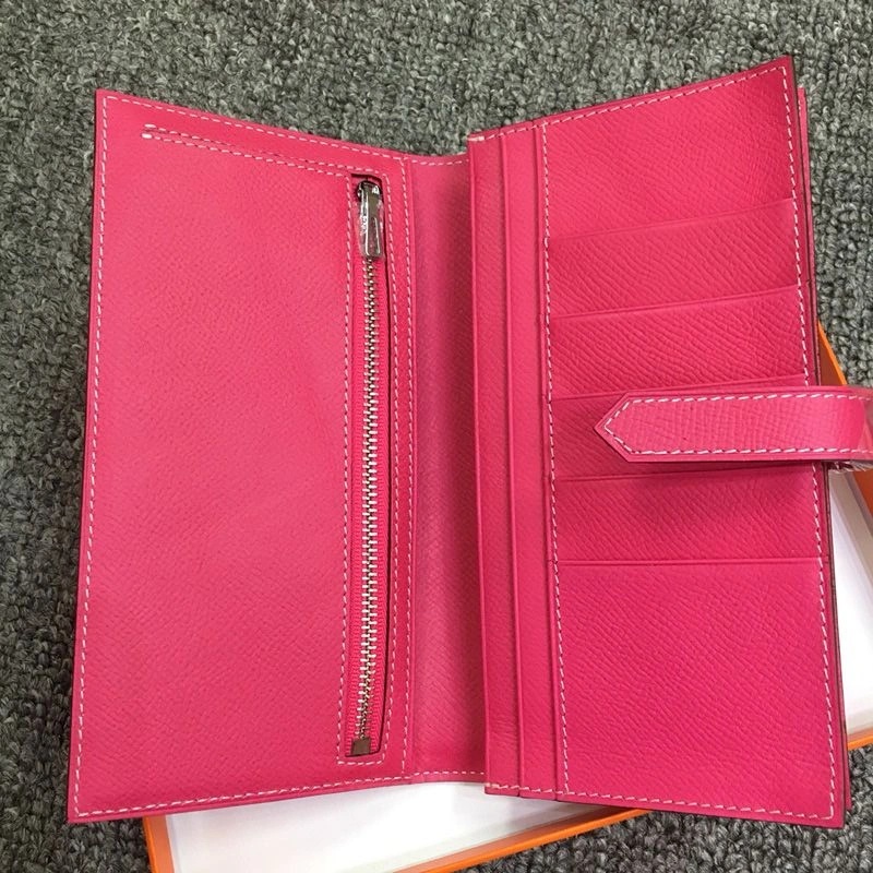 Hermes Bearn Wallet Epsom Leather Palladium Hardware In Rose - Image 3