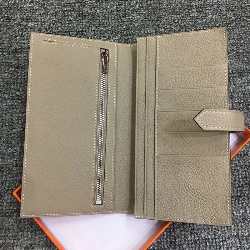 Hermes Bearn Wallet Togo Leather Palladium Hardware In Grey - Image 3