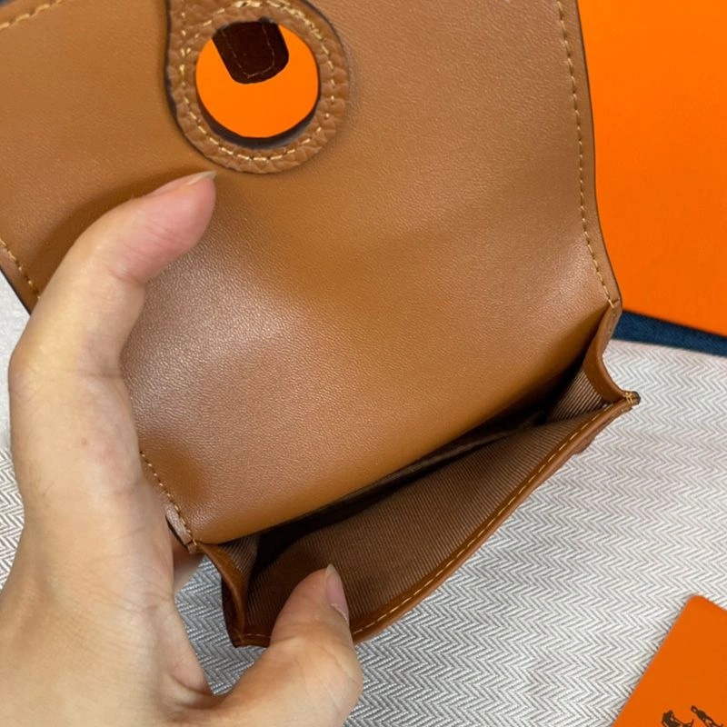 Hermes Dogon Card Holder Togo Leather Palladium Hardware In Brown - Image 4