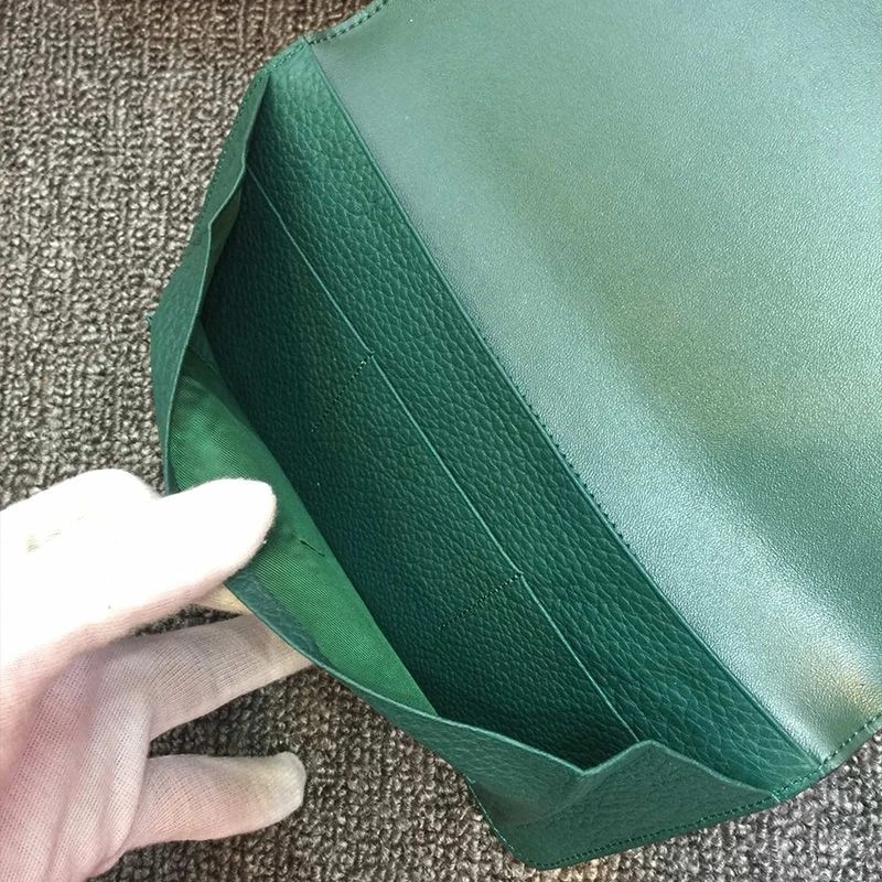 Hermes Dogon Duo Wallet Togo Leather Palladium Hardware In Green - Image 4