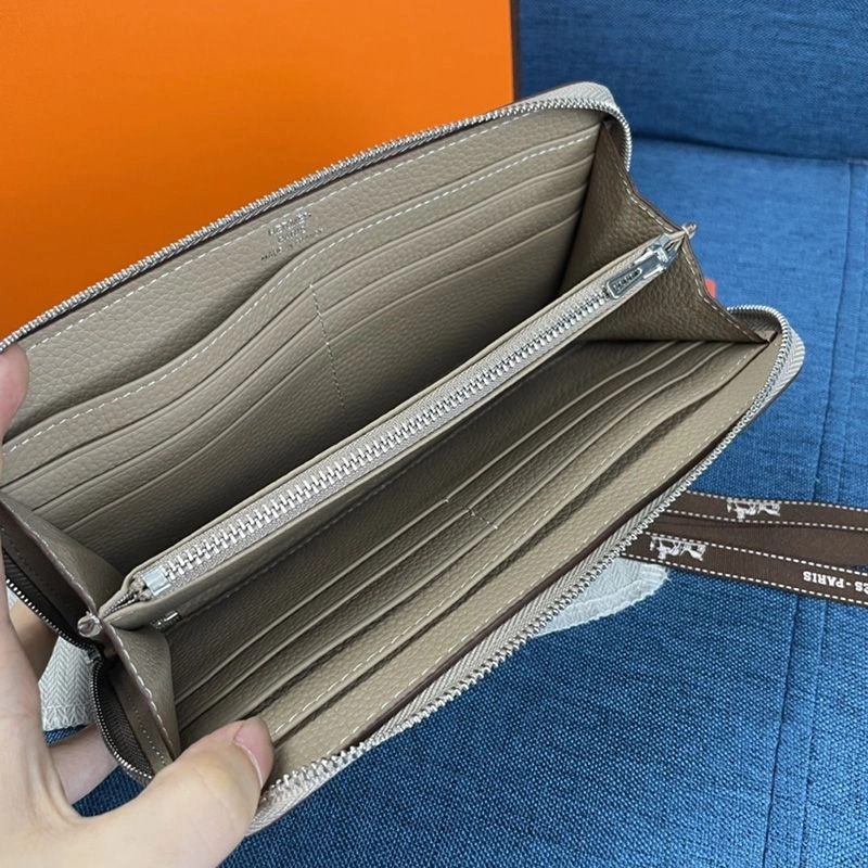 Hermes Evelyne Wallet Togo Leather Palladium Hardware In Grey - Image 4