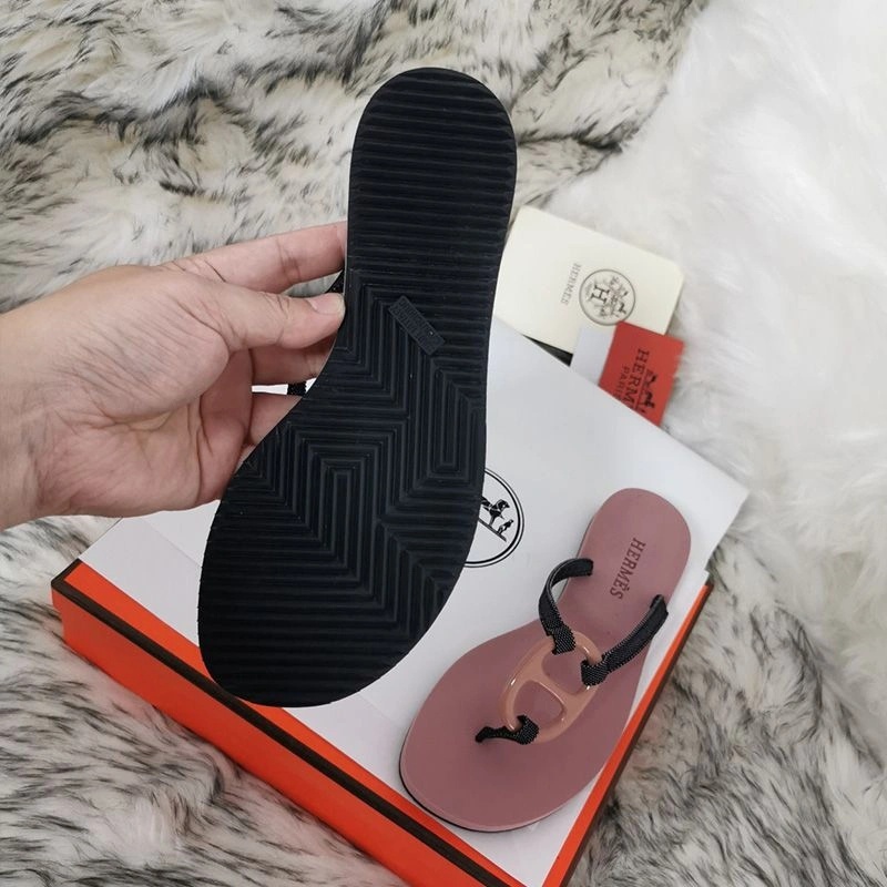 Hermes Kala Nera Slides Women Rubber In Apricot - Image 3