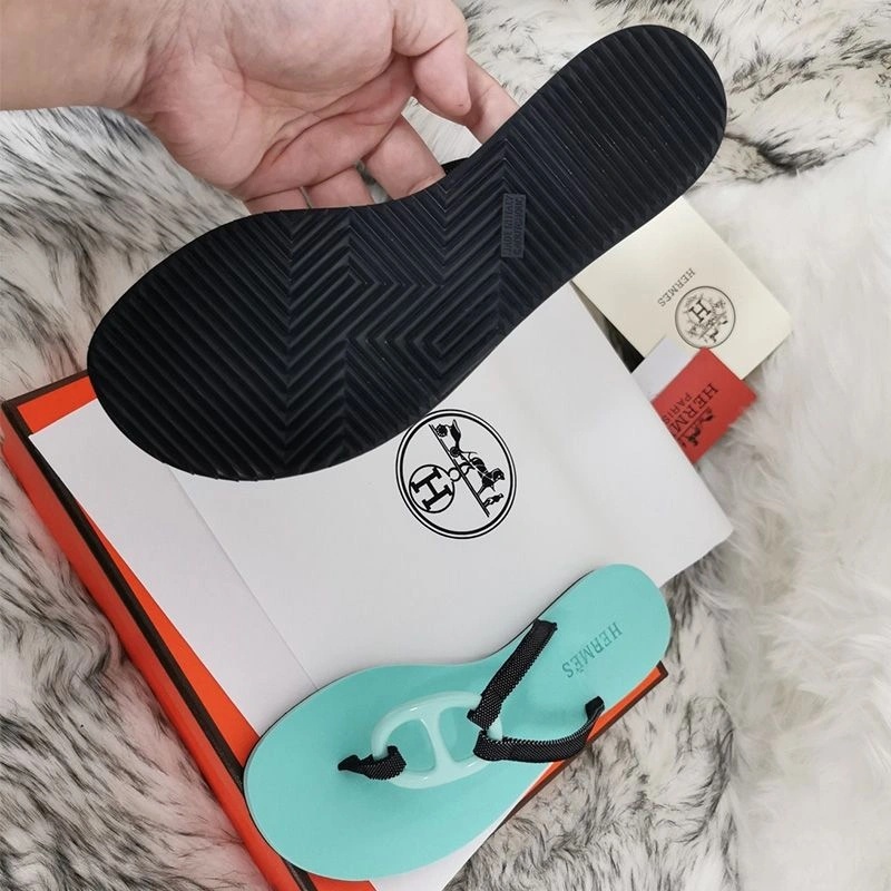 Hermes Kala Nera Slides Women Rubber In Sky Blue - Image 3