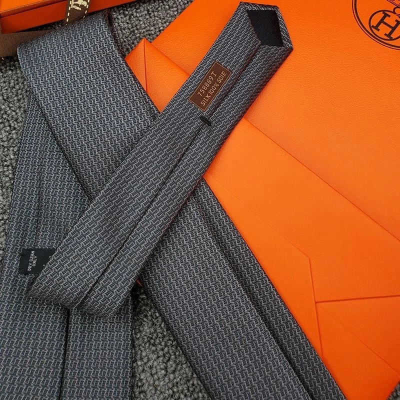 Hermes Scalator Tie In Grey - Image 4