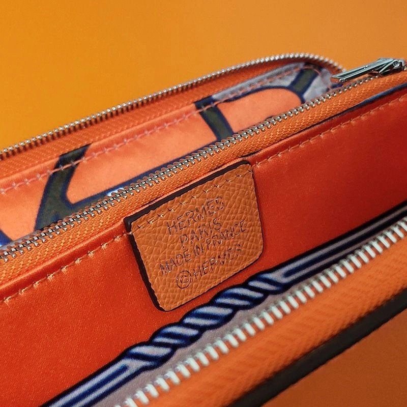 Hermes Silk'In Classique Long Wallet Epsom Leather Orange - Image 3