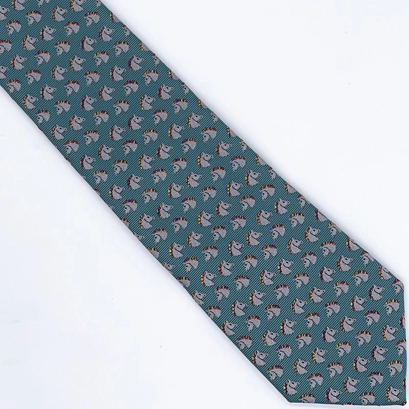 Hermes Tie 7 Cheval Rebelle Tie In Blue - Image 4