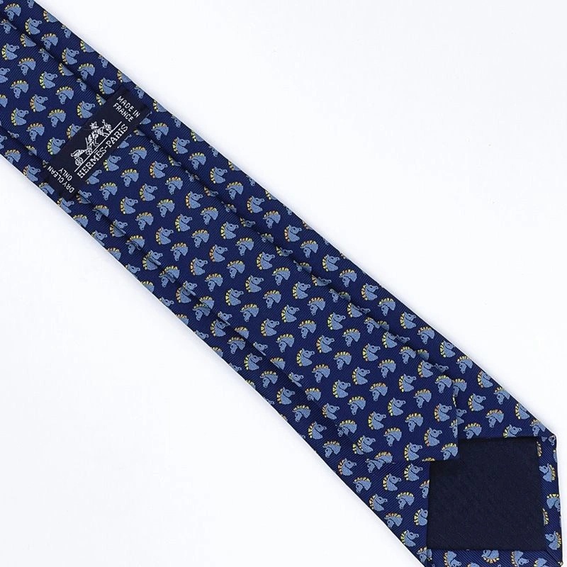 Hermes Tie 7 Cheval Rebelle Tie In Dark Blue - Image 5