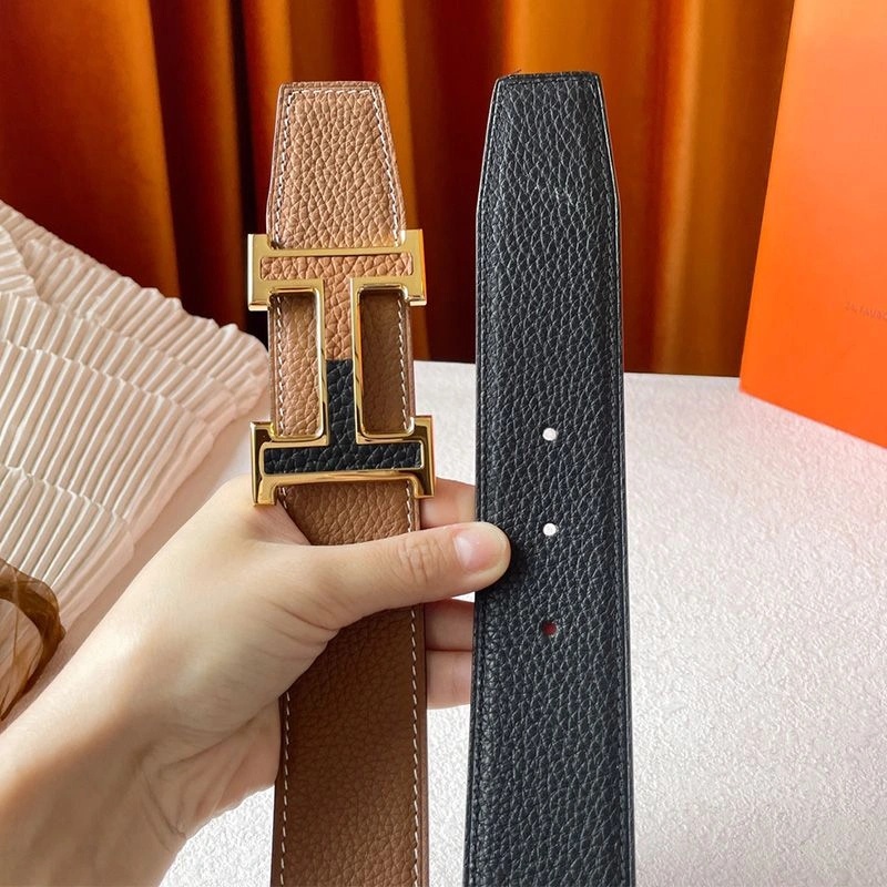 Hermes Two Color H 38 Reversible Belt Leather In Brown Black - Image 3