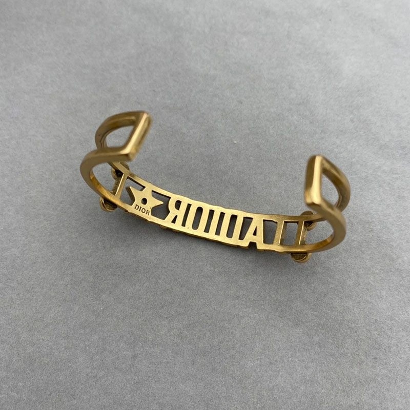 J'Adior Cuff Bracelet Antique Metal and Silver Crystals Gold - Image 3