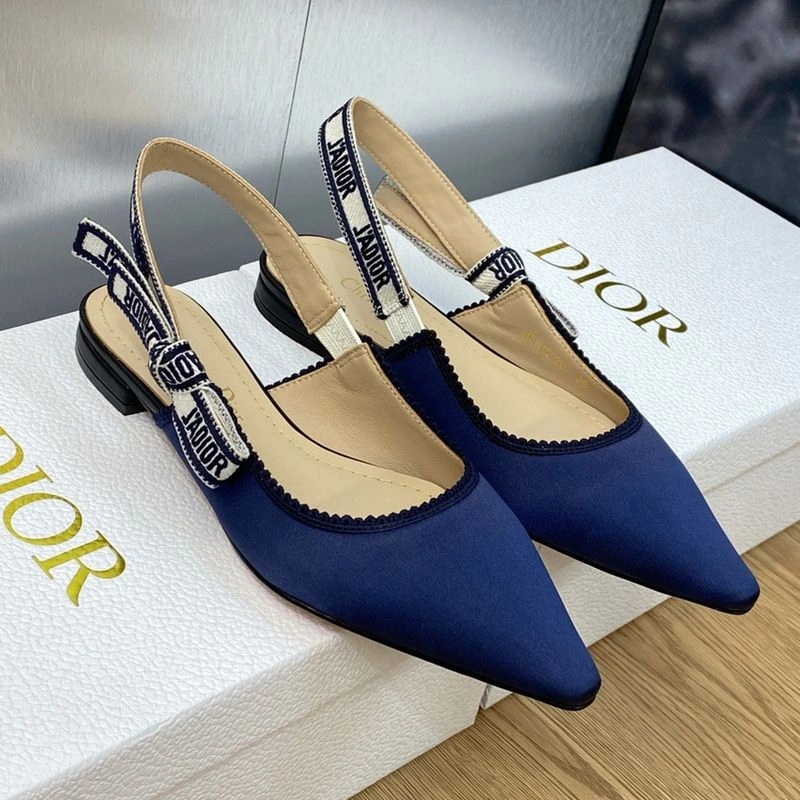 J'Adior Slingback Pumps Women Satin and Cotton Navy Blue - Image 6