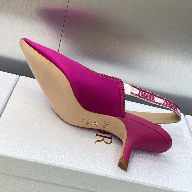 J'Adior Slingback Pumps Women Satin and Cotton Rose - Image 5